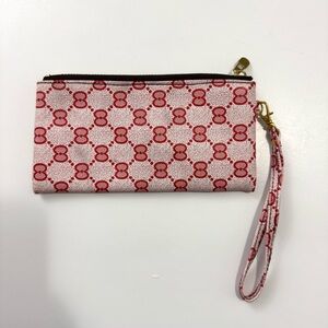 Cute Women’s Pink / Red Small Wristlet Wallet Hello Kitty Bow Inspired Pattern
